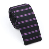 ZONFAZ Fashion Men's Colourful Knitted Tie Skinny Striped Knit Necktie