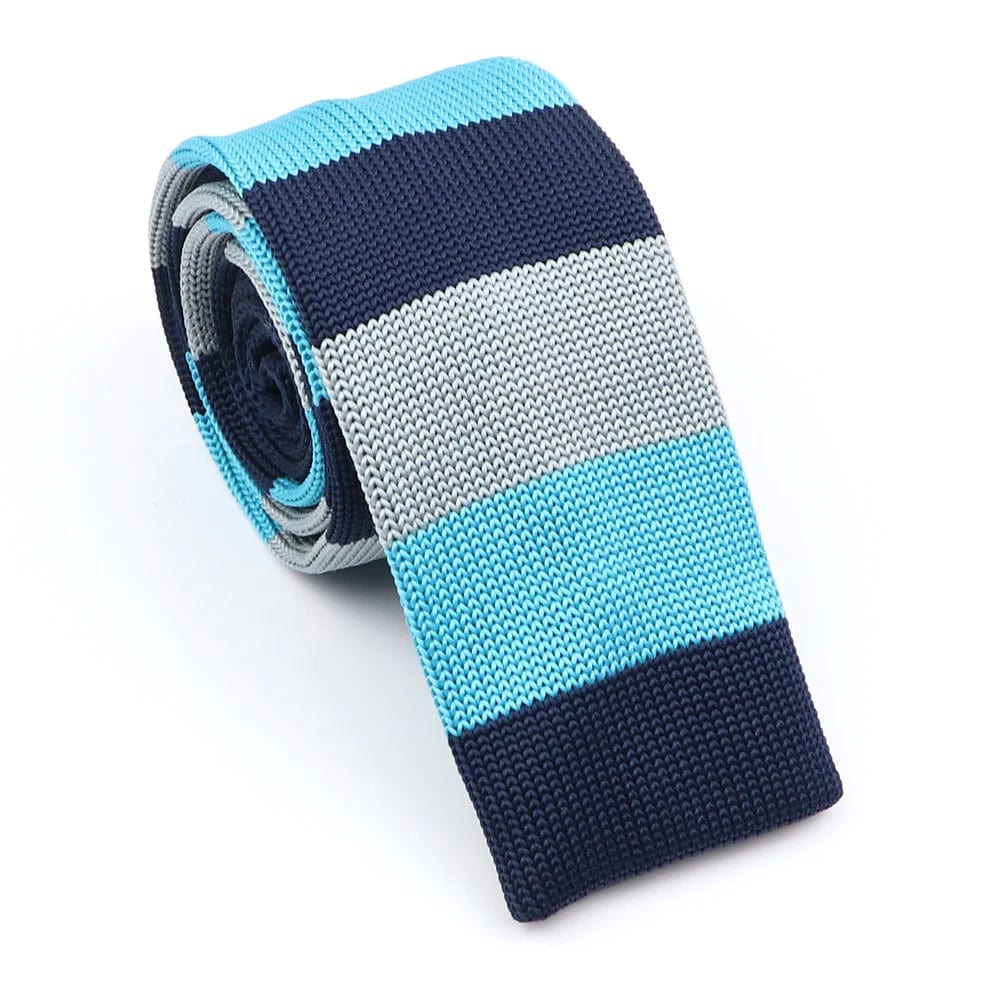 ZONFAZ Fashion Men's Colourful Knitted Tie Skinny Striped Knit Necktie