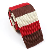 ZONFAZ Fashion Men's Colourful Knitted Tie Skinny Striped Knit Necktie