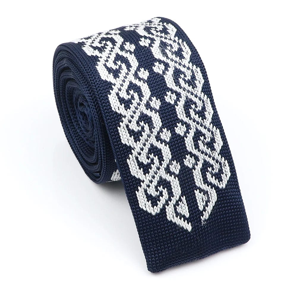 ZONFAZ Fashion Men's Colourful Knitted Tie Skinny Striped Knit Necktie