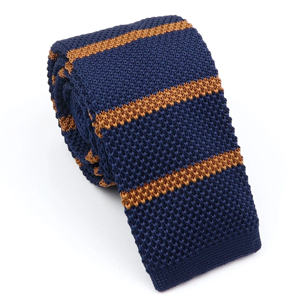 ZONFAZ Fashion Men's Colourful Knitted Tie Skinny Striped Knit Necktie