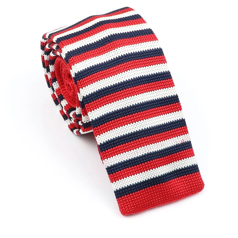 ZONFAZ Fashion Men's Colourful Knitted Tie Skinny Striped Knit Necktie