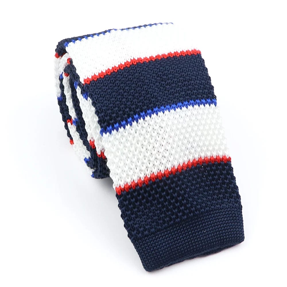 ZONFAZ Fashion Men's Colourful Knitted Tie Skinny Striped Knit Necktie