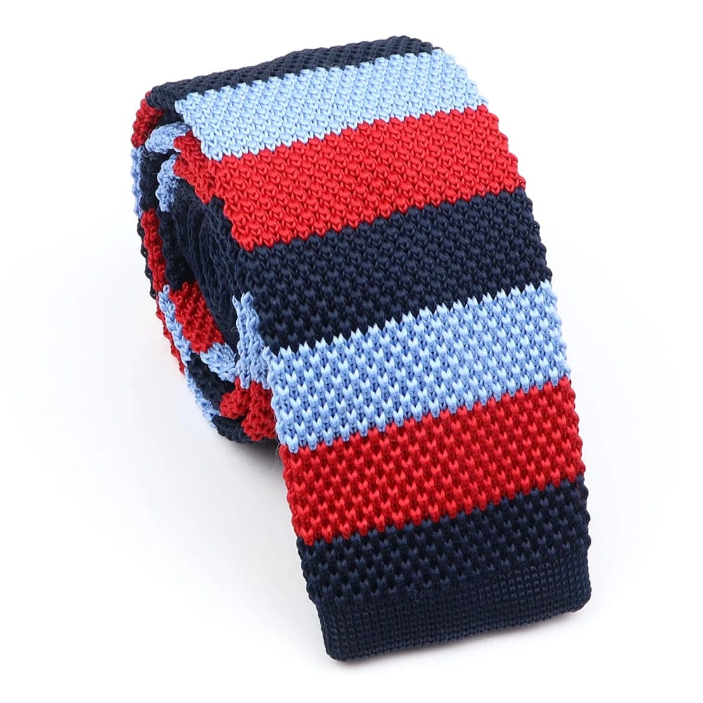 ZONFAZ Fashion Men's Colourful Knitted Tie Skinny Striped Knit Necktie