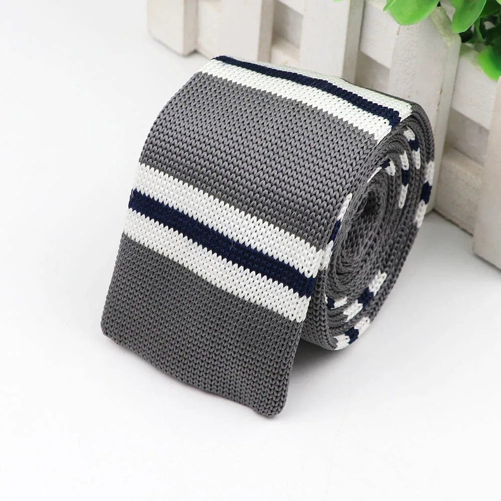 ZONFAZ Fashion Men's Knitted Necktie 6CM Skinny Classic Striped Ties