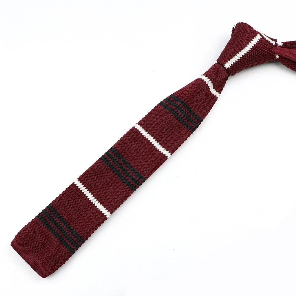 ZONFAZ Fashion Men's Knitted Necktie 6CM Skinny Classic Striped Ties