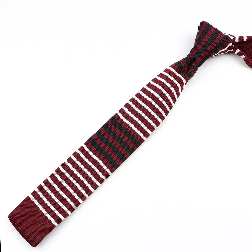 ZONFAZ Fashion Men's Knitted Necktie 6CM Skinny Classic Striped Ties