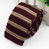 ZONFAZ Fashion Men's Knitted Necktie 6CM Skinny Classic Striped Ties