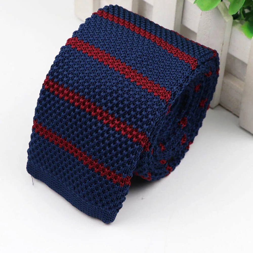 ZONFAZ Fashion Men's Knitted Necktie 6CM Skinny Classic Striped Ties