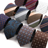 ZONFAZ Fashion Men's Silk Neckties Jacquard Woven Striped 8cm Ties for Formal Meeting Business Necktie