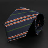 ZONFAZ Fashion Men's Silk Neckties Jacquard Woven Striped 8cm Ties for Formal Meeting Business Necktie