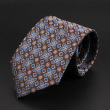 ZONFAZ Fashion Men's Silk Neckties Jacquard Woven Striped 8cm Ties for Formal Meeting Business Necktie