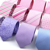 ZONFAZ Fashion Pink Silk Neckties for Men Women Skinny Classic Striped Ties For Wedding Party Formal Neck Accessories