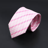 ZONFAZ Fashion Pink Silk Neckties for Men Women Skinny Classic Striped Ties For Wedding Party Formal Neck Accessories