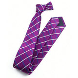 ZONFAZ Fashion Purple Striped Necktie 7cm Skinny Business Silk Tie