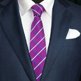 ZONFAZ Fashion Purple Striped Necktie 7cm Skinny Business Silk Tie