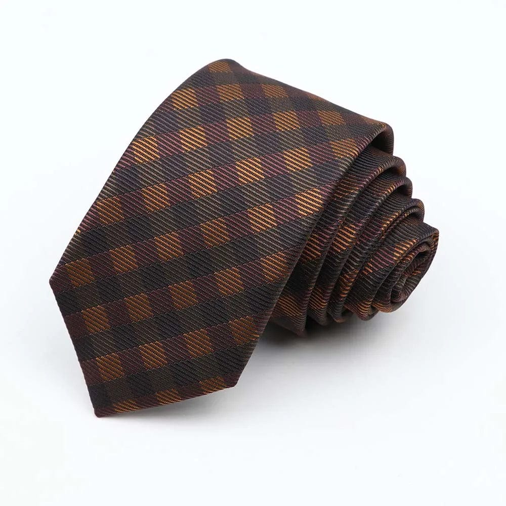 ZONFAZ Fashion Silk Necktie For Men Business Formal Jacquard Striped Skinny Tie