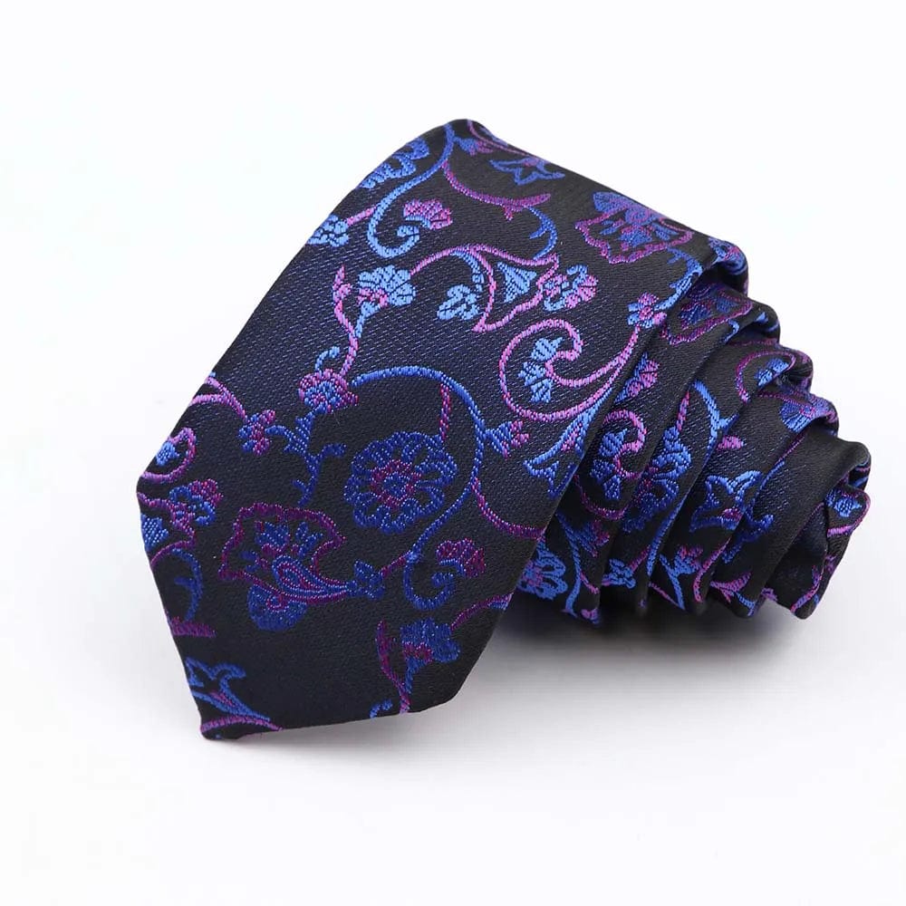 ZONFAZ Fashion Silk Necktie For Men Business Formal Jacquard Striped Skinny Tie