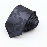 ZONFAZ Fashion Silk Necktie For Men Business Formal Jacquard Striped Skinny Tie