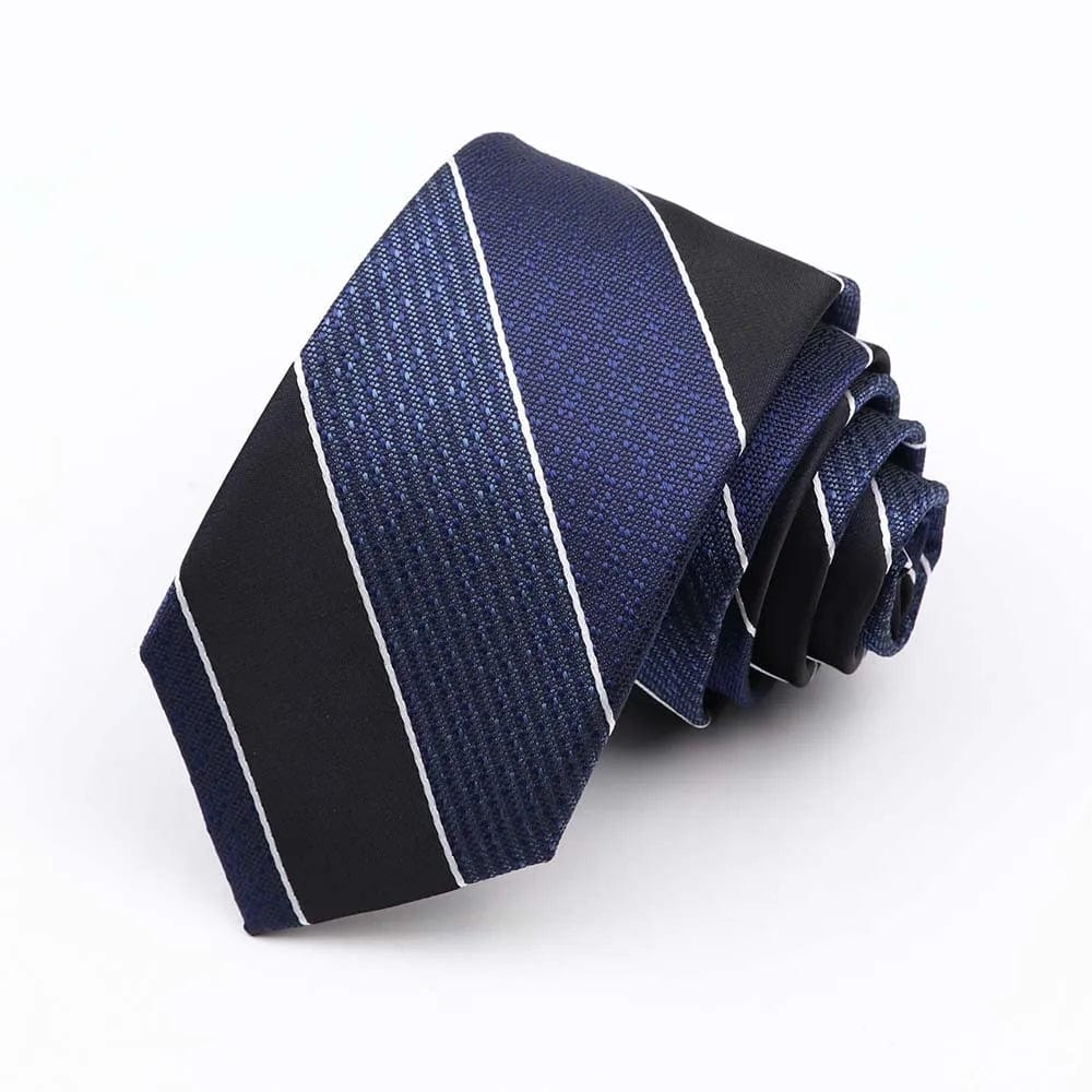 ZONFAZ Fashion Silk Necktie For Men Business Formal Jacquard Striped Skinny Tie