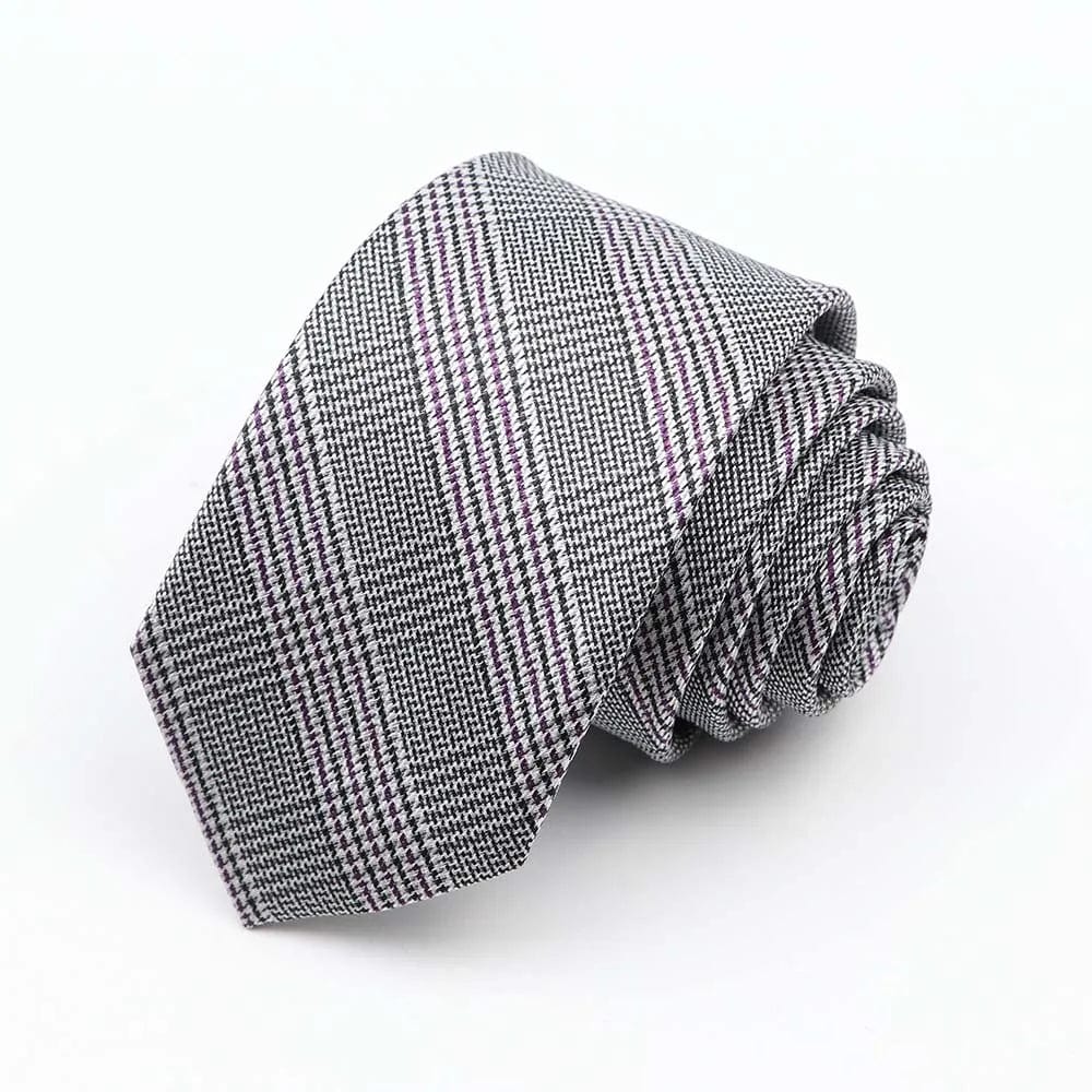 ZONFAZ Fashion Silk Necktie For Men Business Formal Jacquard Striped Skinny Tie