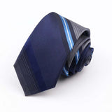 ZONFAZ Fashion Silk Necktie For Men Business Formal Jacquard Striped Skinny Tie