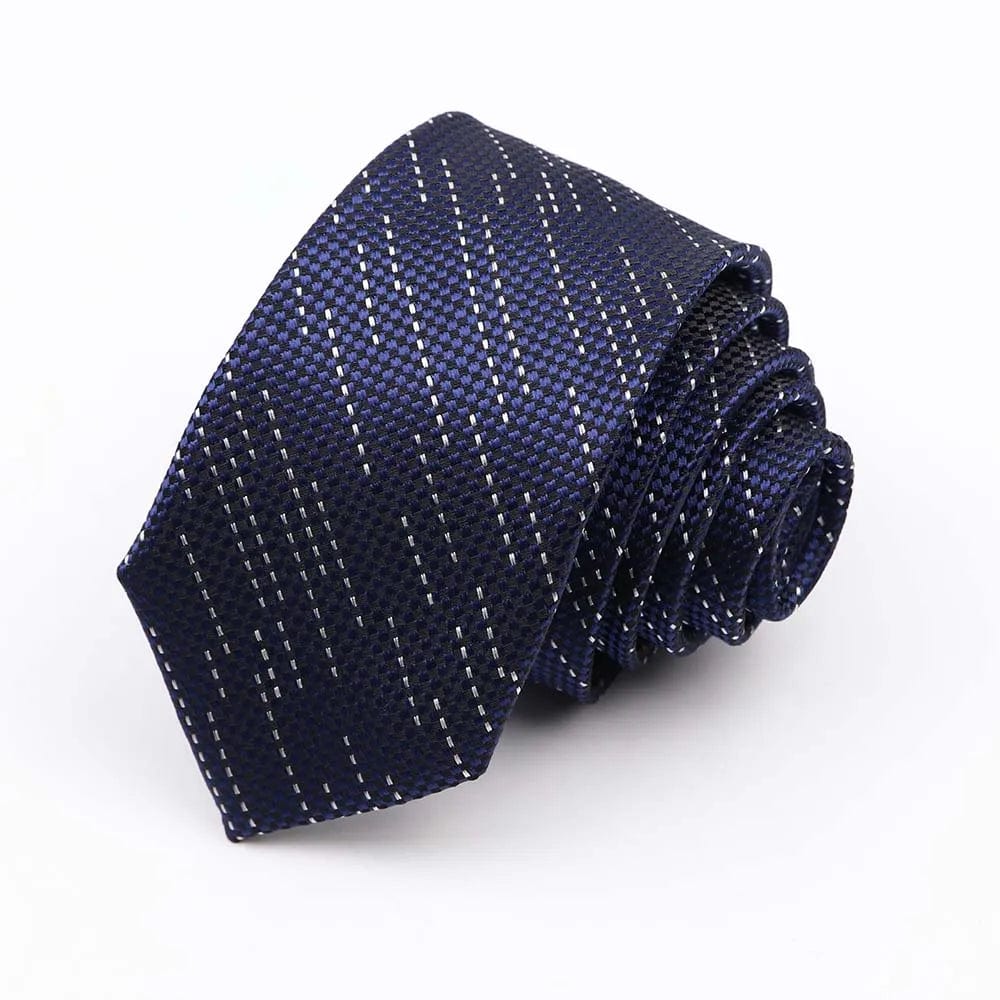 ZONFAZ Fashion Silk Necktie For Men Business Formal Jacquard Striped Skinny Tie