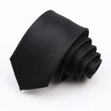 ZONFAZ Fashion Silk Necktie For Men Business Formal Jacquard Striped Skinny Tie