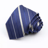 ZONFAZ Fashion Silk Necktie For Men Business Formal Jacquard Striped Skinny Tie