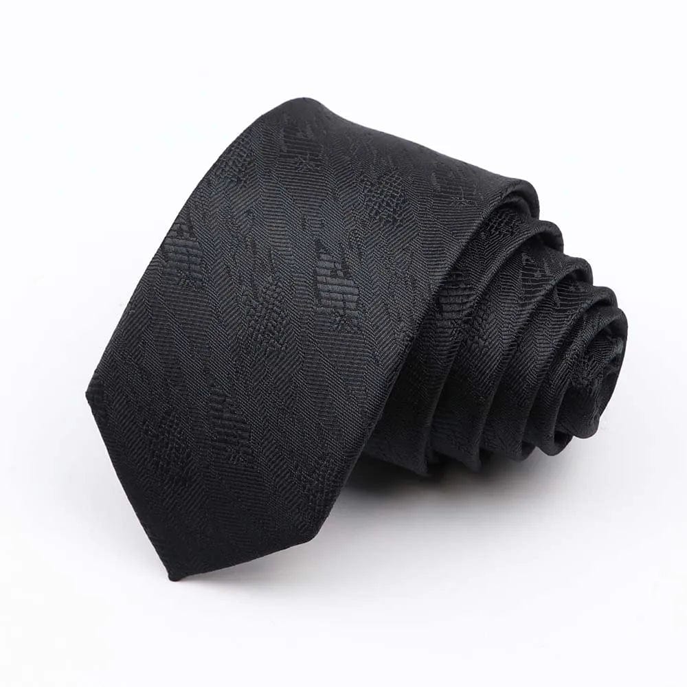 ZONFAZ Fashion Silk Necktie For Men Business Formal Jacquard Striped Skinny Tie