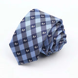 ZONFAZ Fashion Silk Necktie For Men Business Formal Jacquard Striped Skinny Tie