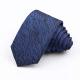 ZONFAZ Fashion Silk Necktie For Men Business Formal Jacquard Striped Skinny Tie