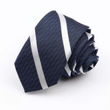 ZONFAZ Fashion Silk Necktie For Men Business Formal Jacquard Striped Skinny Tie