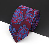 ZONFAZ Fashion Silk Necktie For Men Formal Skinny Striped Paisley Ties