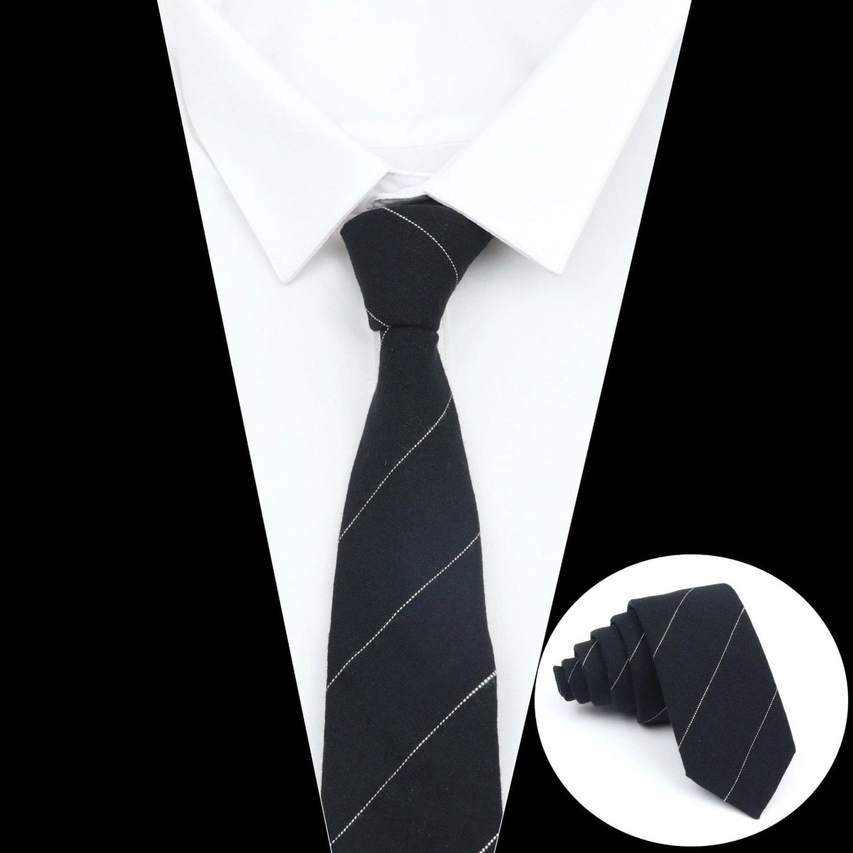 ZONFAZ Fashion Skinny Cotton Handmade Striped Ties