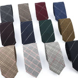 ZONFAZ Fashion Skinny Cotton Handmade Striped Ties