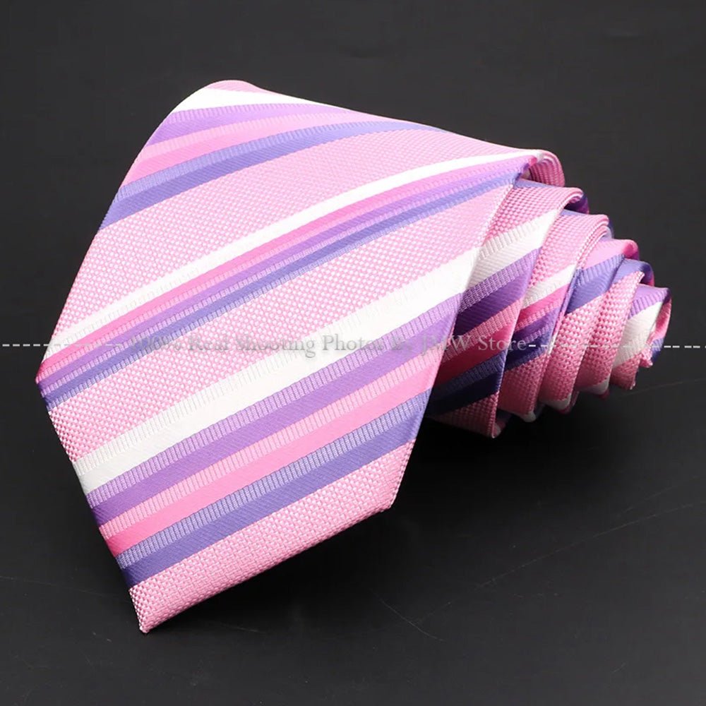 ZONFAZ Fashion Striped 9cm Widen Silk Ties