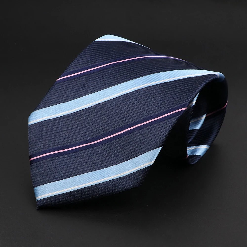 ZONFAZ Fashion Striped 9cm Widen Silk Ties