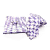 ZONFAZ Fashion Striped Silk Tie Hankerchief Cufflink Three - piece Set