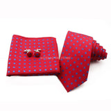 ZONFAZ Fashion Striped Silk Tie Hankerchief Cufflink Three - piece Set