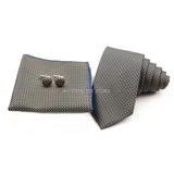 ZONFAZ Fashion Striped Silk Tie Hankerchief Cufflink Three - piece Set