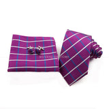 ZONFAZ Fashion Striped Silk Tie Hankerchief Cufflink Three - piece Set