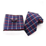 ZONFAZ Fashion Striped Silk Tie Hankerchief Cufflink Three - piece Set