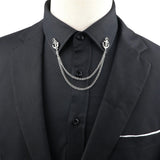 ZONFAZ Fashion Tassel Brooch For Men Suit Shirt Collar Chain Lapel Pin Accessory