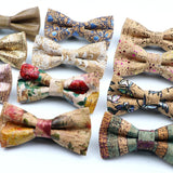 ZONFAZ Floral Cork Wood Bow Ties For Adult Child