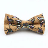 ZONFAZ Floral Cork Wood Bow Ties For Adult Child