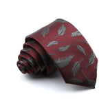 ZONFAZ Floral Feather Luxury Silk Neckties 7cm Width