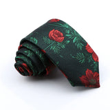 ZONFAZ Floral Feather Luxury Silk Neckties 7cm Width