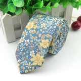 ZONFAZ Floral Necktie for Men Handmade Cotton Skinny Ties 6cm Width