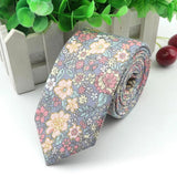 ZONFAZ Floral Necktie for Men Handmade Cotton Skinny Ties 6cm Width